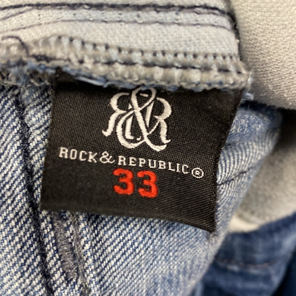Rock & Republic Blue Straight Leg Jeans Men's Size 33 - Picture 13 of 15